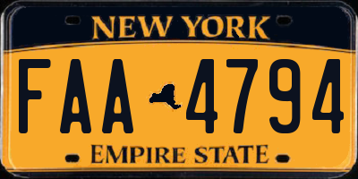 NY license plate FAA4794