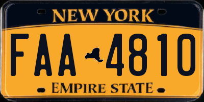 NY license plate FAA4810