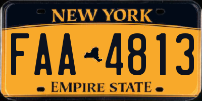 NY license plate FAA4813