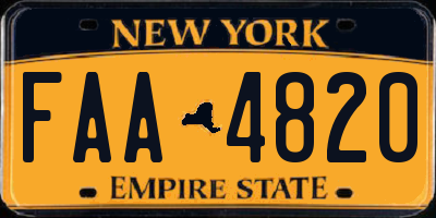 NY license plate FAA4820