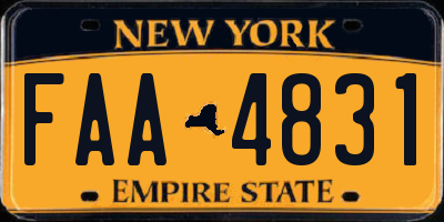 NY license plate FAA4831