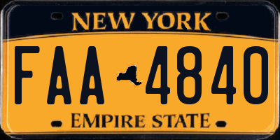 NY license plate FAA4840