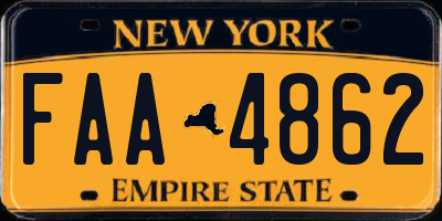 NY license plate FAA4862