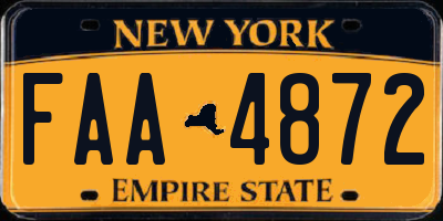 NY license plate FAA4872