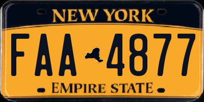 NY license plate FAA4877
