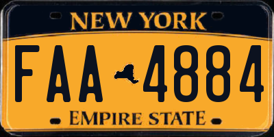 NY license plate FAA4884
