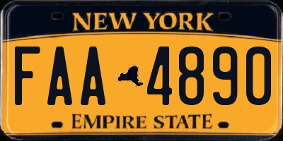 NY license plate FAA4890