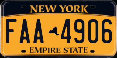 NY license plate FAA4906
