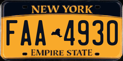 NY license plate FAA4930