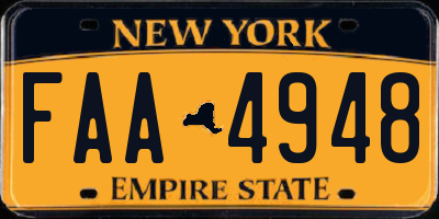 NY license plate FAA4948
