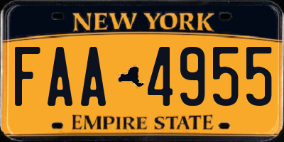 NY license plate FAA4955
