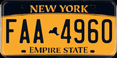 NY license plate FAA4960