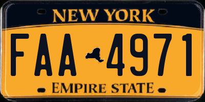 NY license plate FAA4971
