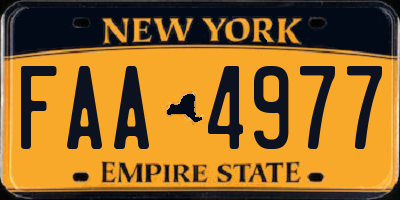 NY license plate FAA4977