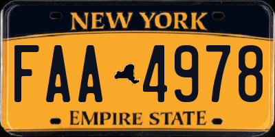 NY license plate FAA4978