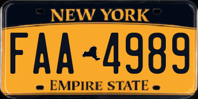 NY license plate FAA4989