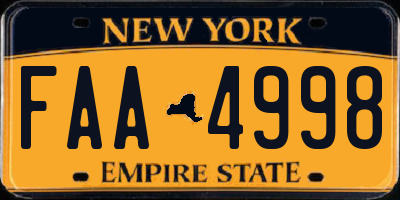 NY license plate FAA4998