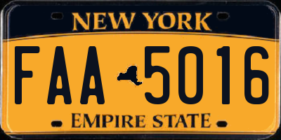 NY license plate FAA5016