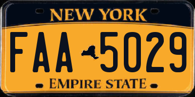 NY license plate FAA5029