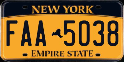 NY license plate FAA5038