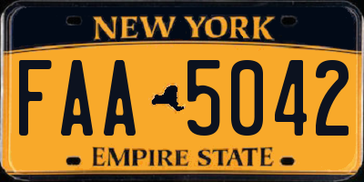 NY license plate FAA5042