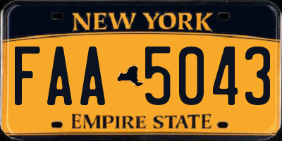 NY license plate FAA5043