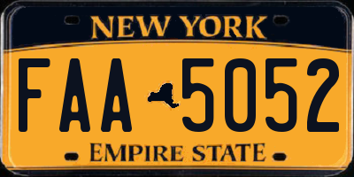NY license plate FAA5052