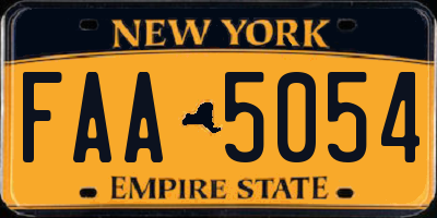 NY license plate FAA5054