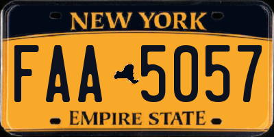 NY license plate FAA5057