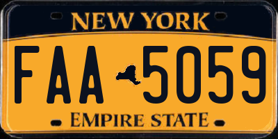 NY license plate FAA5059