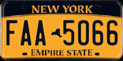 NY license plate FAA5066
