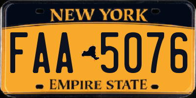 NY license plate FAA5076