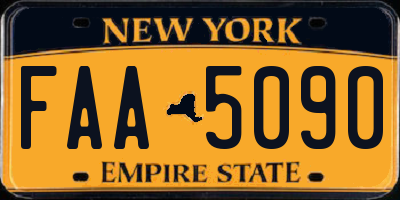 NY license plate FAA5090