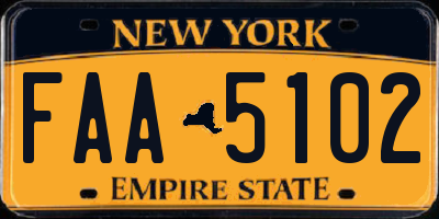 NY license plate FAA5102