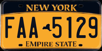 NY license plate FAA5129