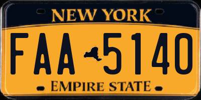 NY license plate FAA5140