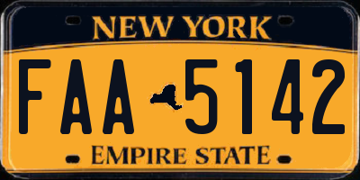 NY license plate FAA5142