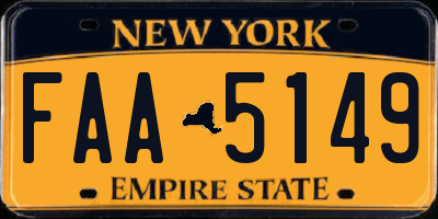 NY license plate FAA5149