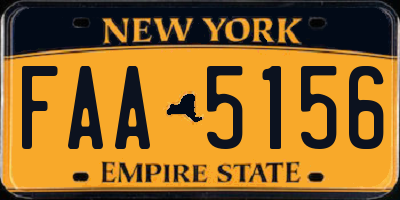 NY license plate FAA5156