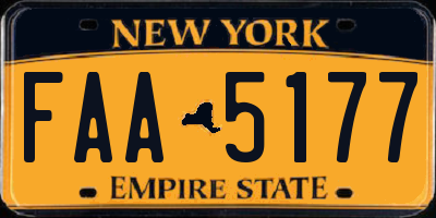 NY license plate FAA5177