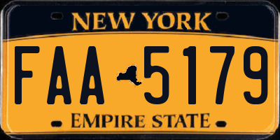 NY license plate FAA5179