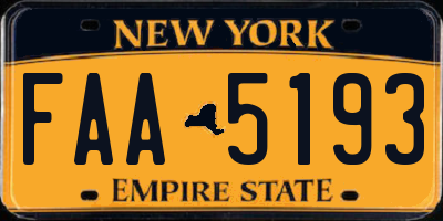 NY license plate FAA5193