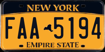 NY license plate FAA5194