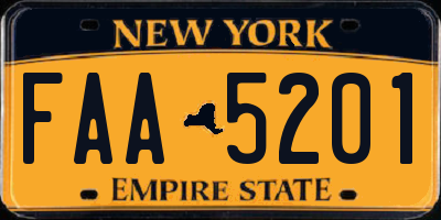 NY license plate FAA5201