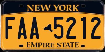 NY license plate FAA5212