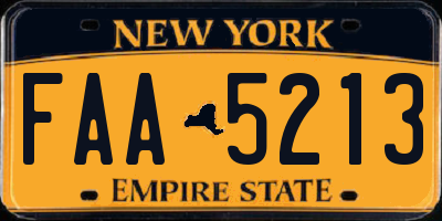 NY license plate FAA5213