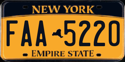 NY license plate FAA5220