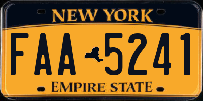 NY license plate FAA5241