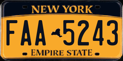 NY license plate FAA5243