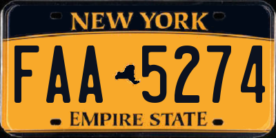 NY license plate FAA5274